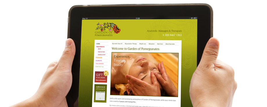Pad Creative design agency developed this website for Garden of Pomegranates