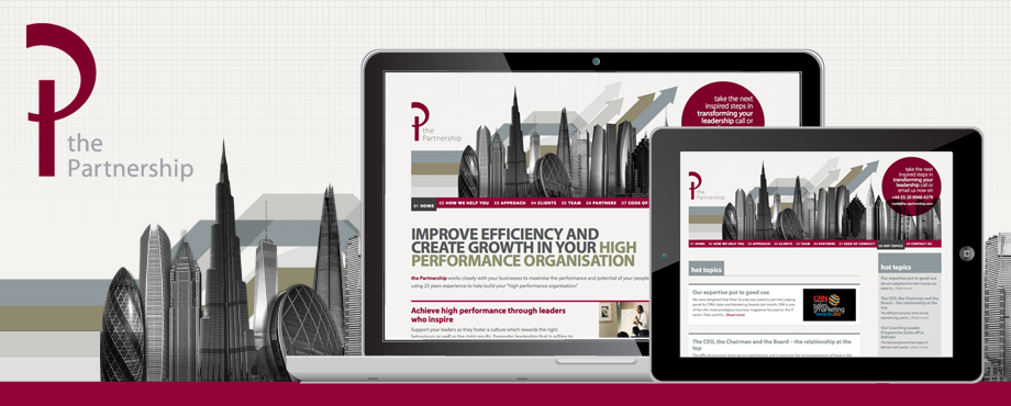 The Partnership website design and build by creative agency Pad