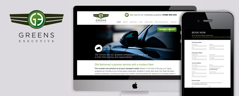 Website design and development for Greens Executive by Pad Creative