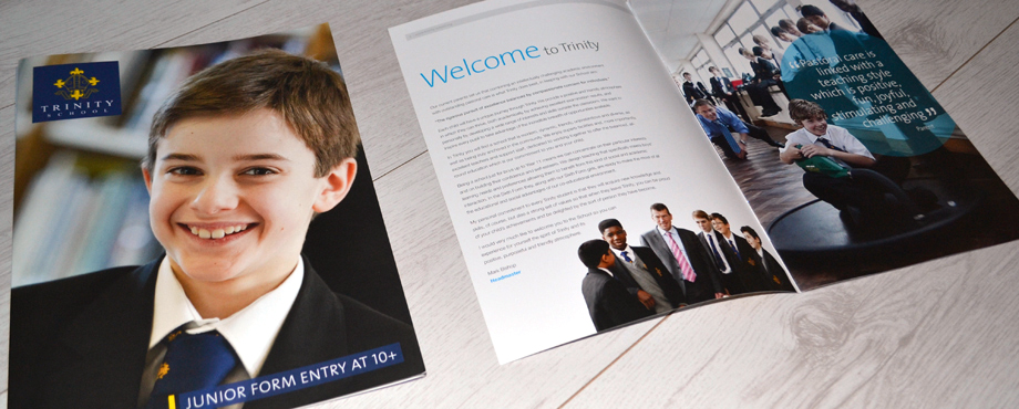 Trinity School brochure created by design agency Pad