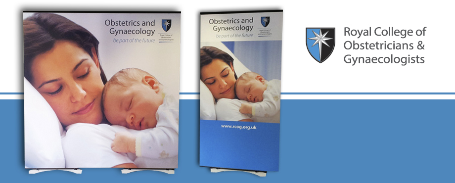 Flexestand design for Royal College of Obstertricians and Gynacologists by creative agency Pad