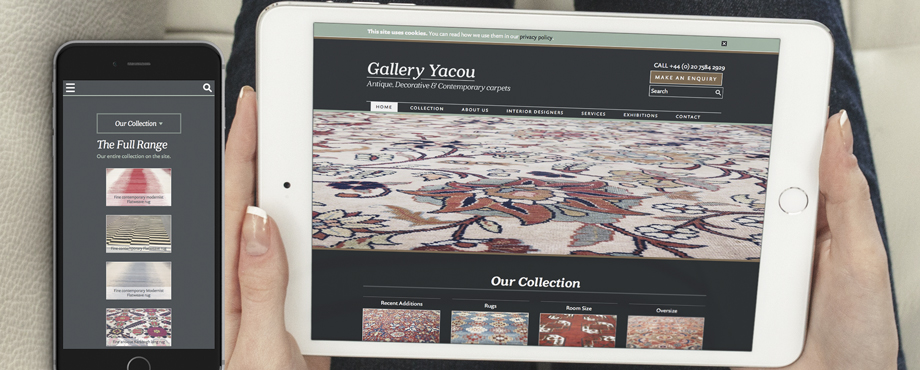 Website for Gallery Yacou designed and developed by Pad 