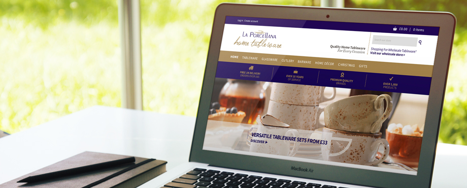 La Porcellana - Home Tableware ecommerce website designed and developed by Pad Creative