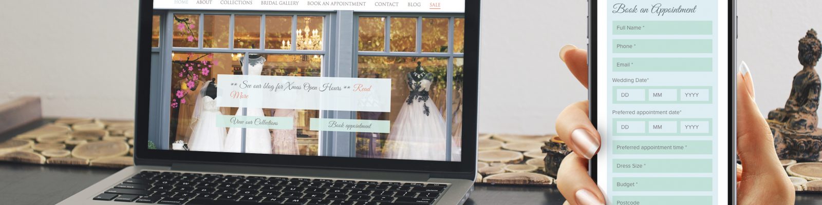 Love Bridal Website designed and build by Pad Creative