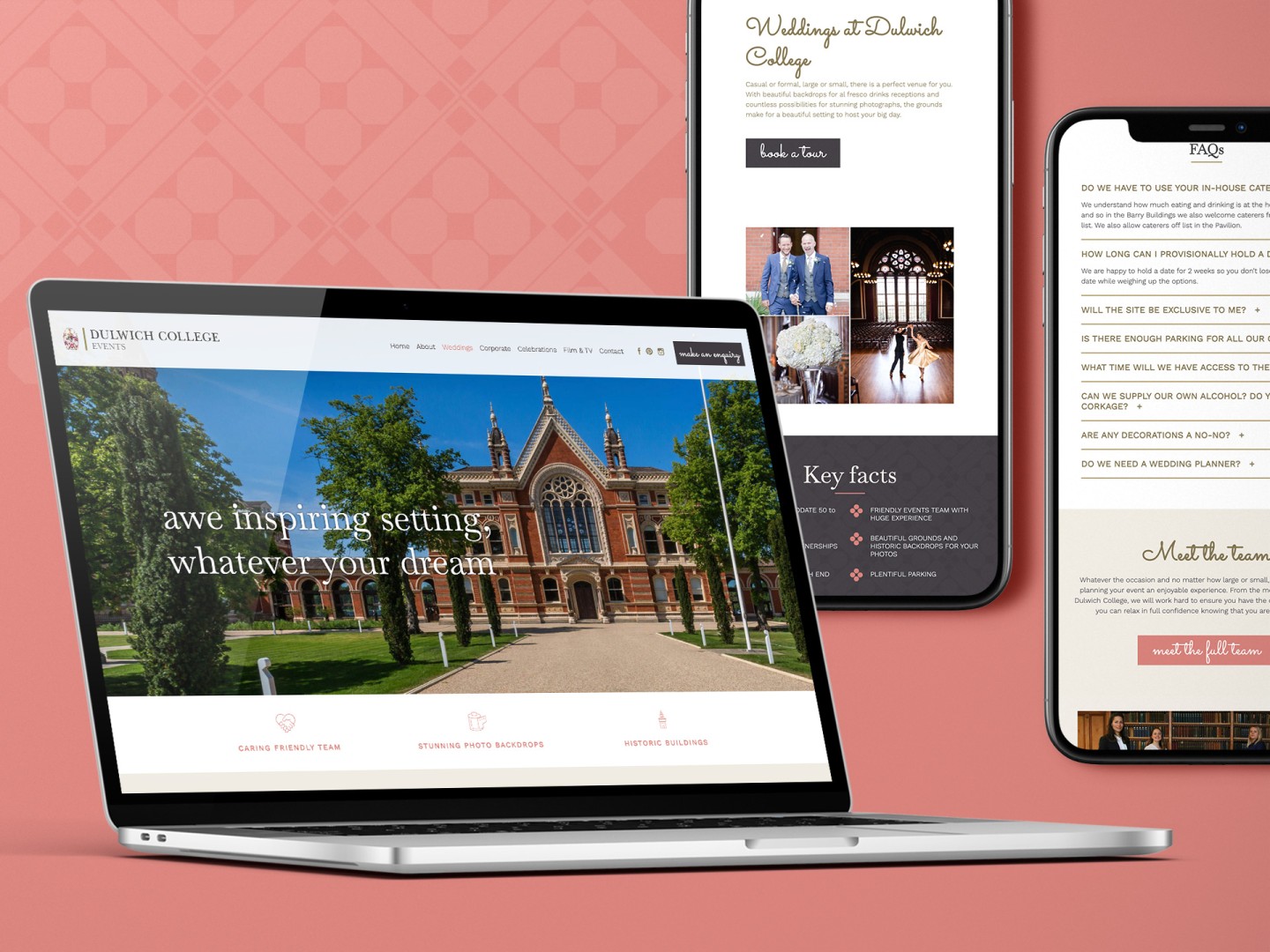 Dulwich College Events website design and build