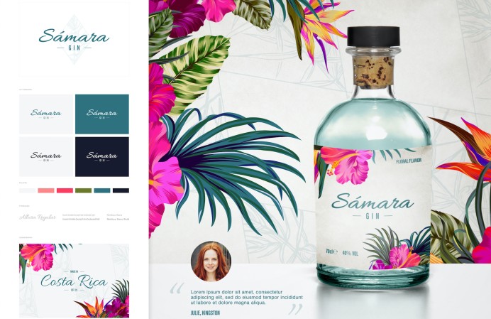 brand design samara gin bottle design